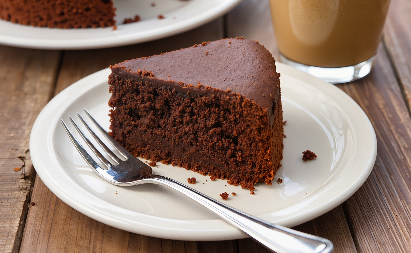 Bolo de chocolate com café com leite